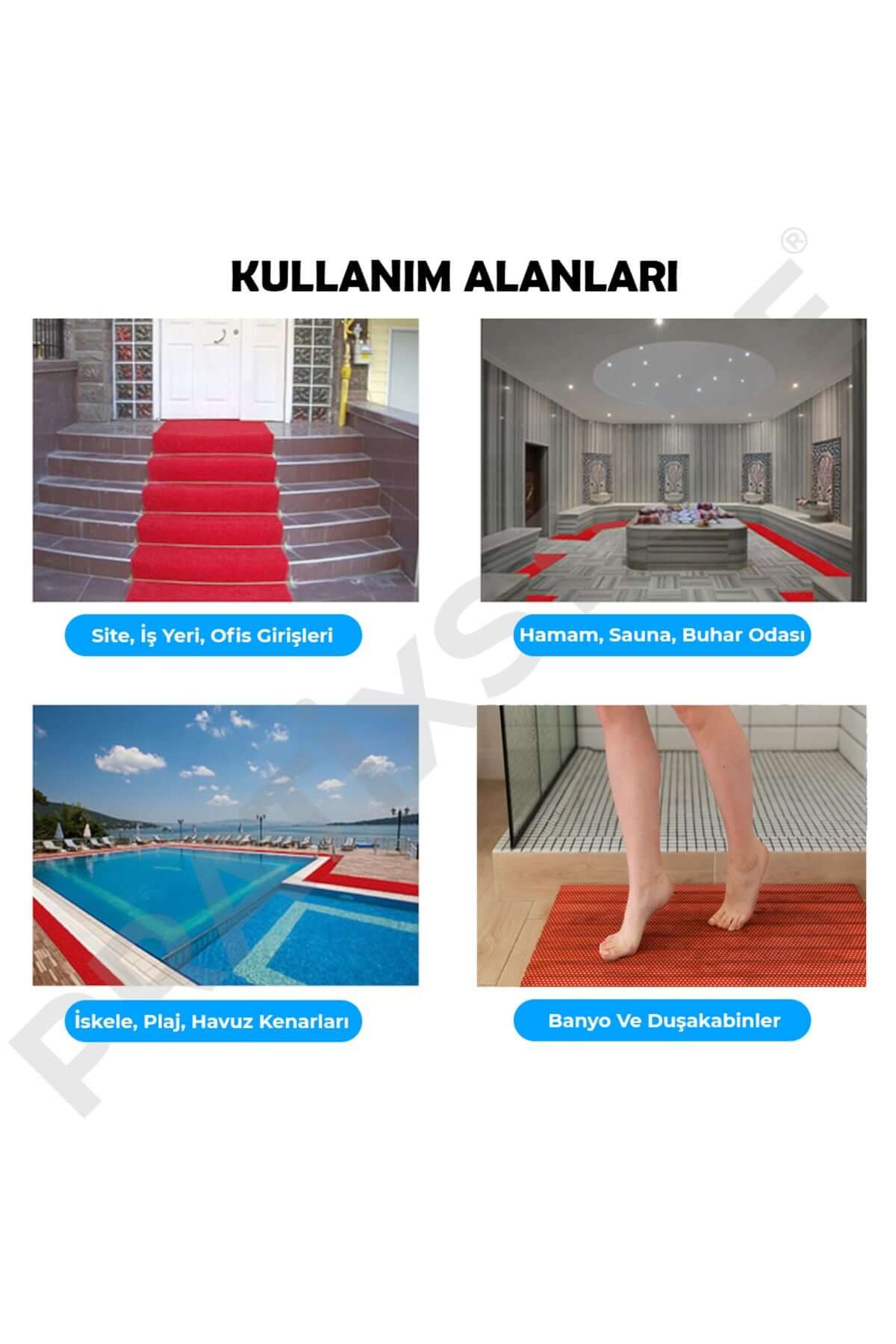 Islak Zeminlerde Kaydırmaz Banyo Paspası - Hijyen İçin İdeal Duş Abdest Lavabo Kapı Önü Paspası (Gri)