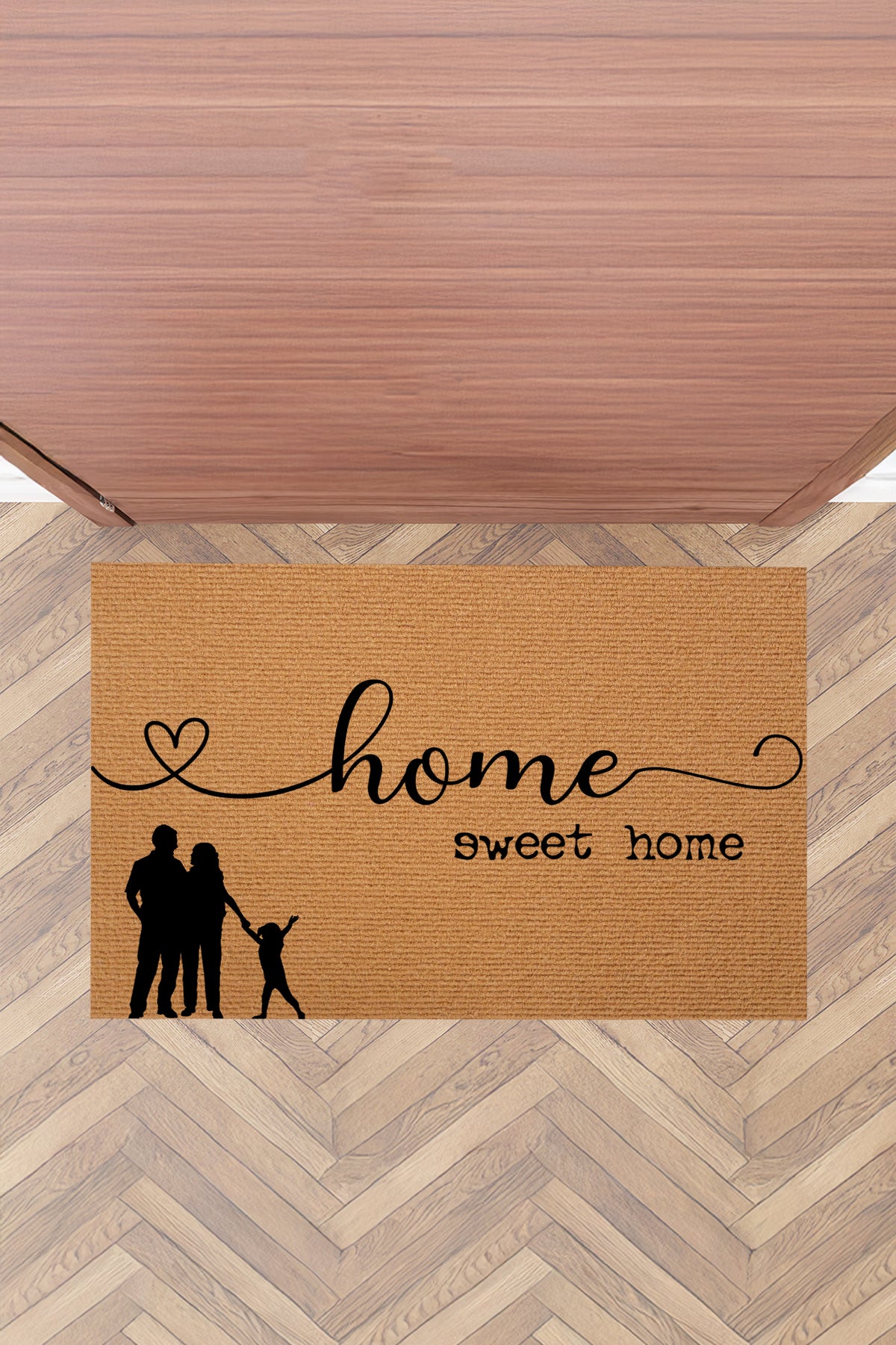 Mind Aile Home Sweet Home Tasarımlı Kapı Önü Paspası - Şık, Dayanıklı ve Kaymaz Dış Kapı Paspası